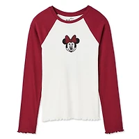 T-shirt raglan Minnie Mouse Disney pour filles Tailles TP–TG