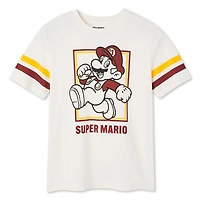 T-shirt à manches courtes Super Mario pour garçons Tailles TP–TG