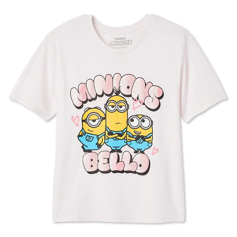 Minions Girls' Short Sleeve Tee, Sizes XS-L