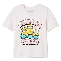 Minions Girls' Short Sleeve Tee, Sizes XS-L