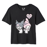 My Melody and Kuromi Girls' Short Sleeve Tee, Sizes XS-XL