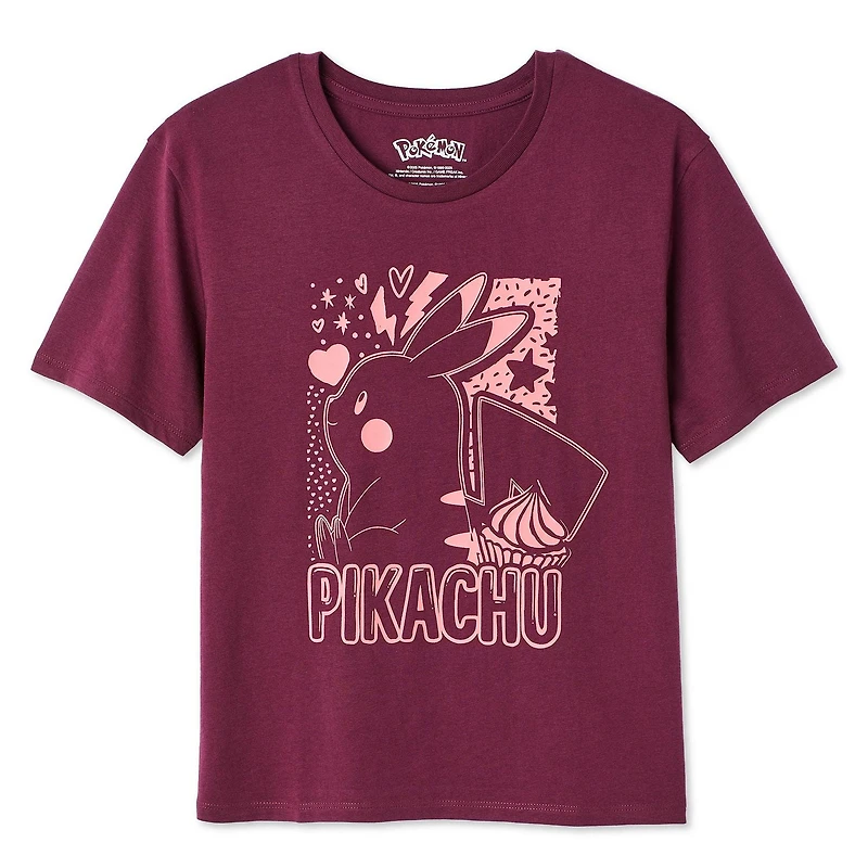 T-shirt à manches courtes Pikachu Pokemon pour filles
