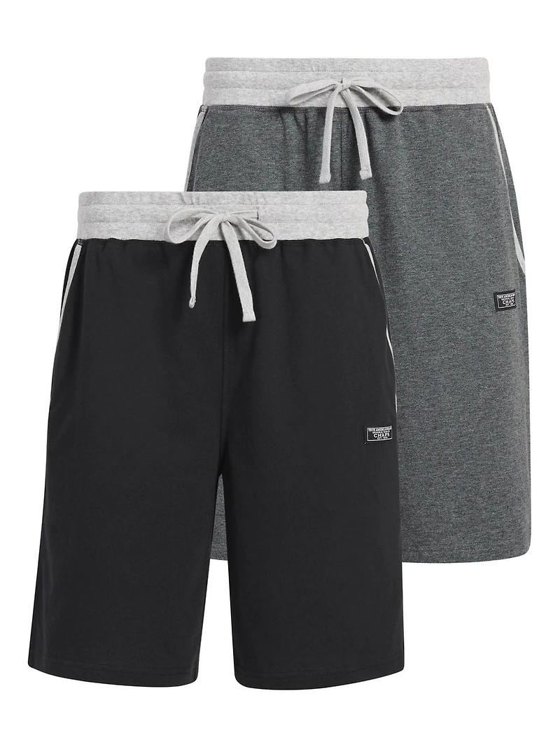 Chaps Men's 2-Pack Jersey Loungewear Sleep Shorts with Pockets