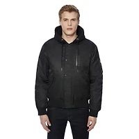 Manteau bomber avec capuchon Dark Black pour hommes Tailles P-TTG