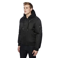 Manteau bomber avec capuchon Dark Black pour hommes Tailles P-TTG