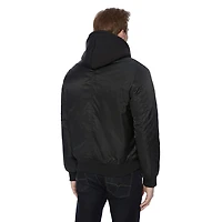 Manteau bomber avec capuchon Dark Black pour hommes Tailles P-TTG
