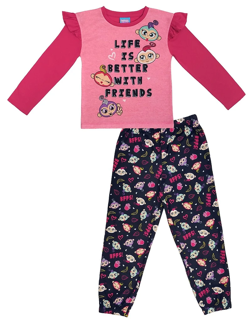 Fingerlings Girl's 2-Piece Long Sleeve Pajama Set