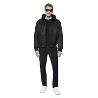 Manteau bomber avec capuchon Dark Black pour hommes Tailles P-TTG
