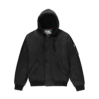 Manteau bomber avec capuchon Dark Black pour hommes Tailles P-TTG