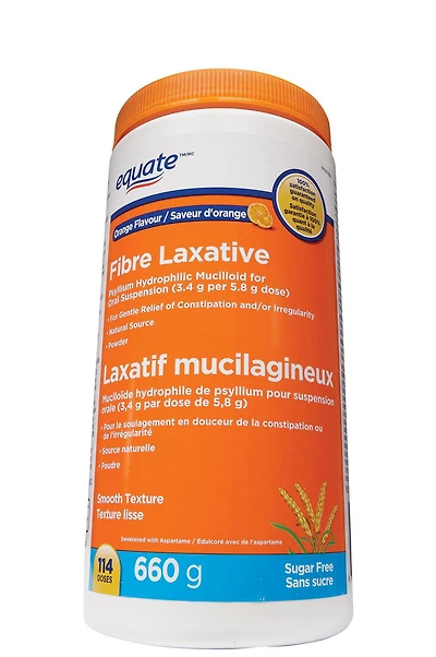 Equate Laxatif mucilagineux Saveur d'orange Sans sucre