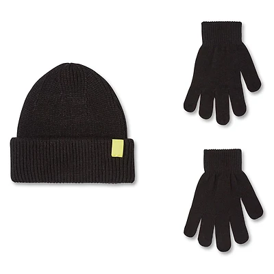 Ensemble 2 pièces avec tuque à revers roulé et gants George pour garçons