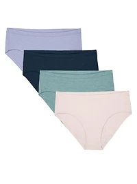 Fruit of the Loom Women's Ultra Soft Modal Hipster Underwear, 4 pack, Sizes: 5 - 8