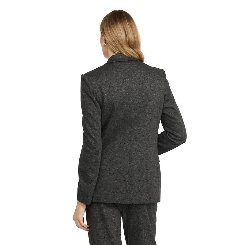 Mexx Women’s Jacquard Knit Plaid Blazer