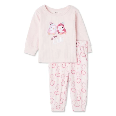 George Baby Girls' Pajama 2-Piece Set, Sizes 0-24 months