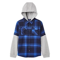Chemise en flanelle à capuchon George pour garçons Tailles TP–TG