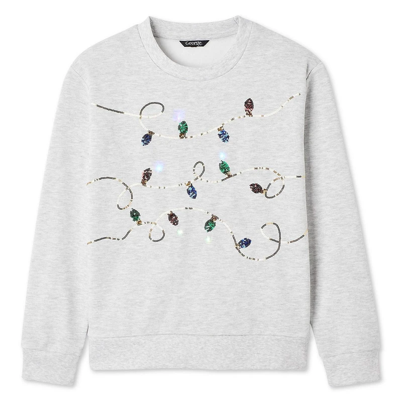 Chandail de Noël en molleton lumineux George pour femmes Tailles TP–TTG