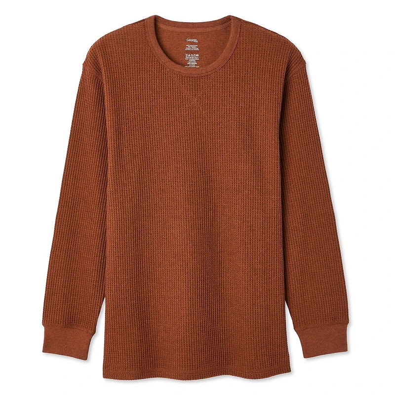 Chandail à encolure ras du cou à motif gaufré George pour hommes Tailles P-TTG