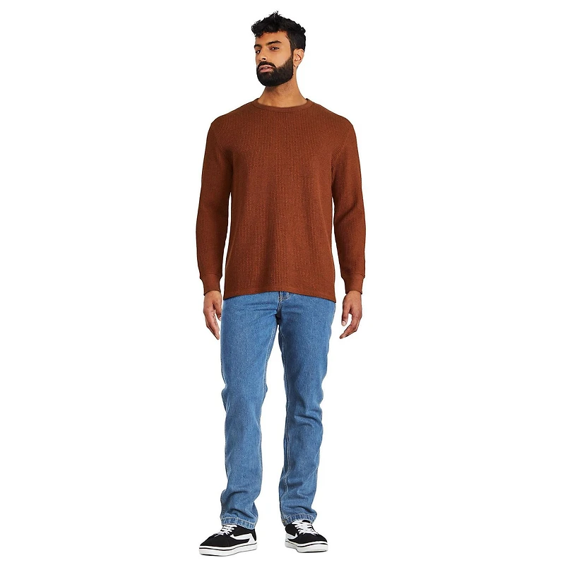 Chandail à encolure ras du cou à motif gaufré George pour hommes Tailles P-TTG