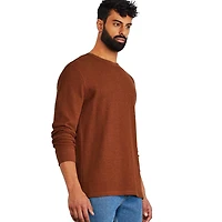 Chandail à encolure ras du cou à motif gaufré George pour hommes Tailles P-TTG