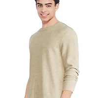 Chandail à encolure ras du cou à motif gaufré George pour hommes Tailles P-TTG