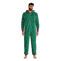 Grenouillères en peluche avec imprimé de cannes de bonbon George pour toute la famille