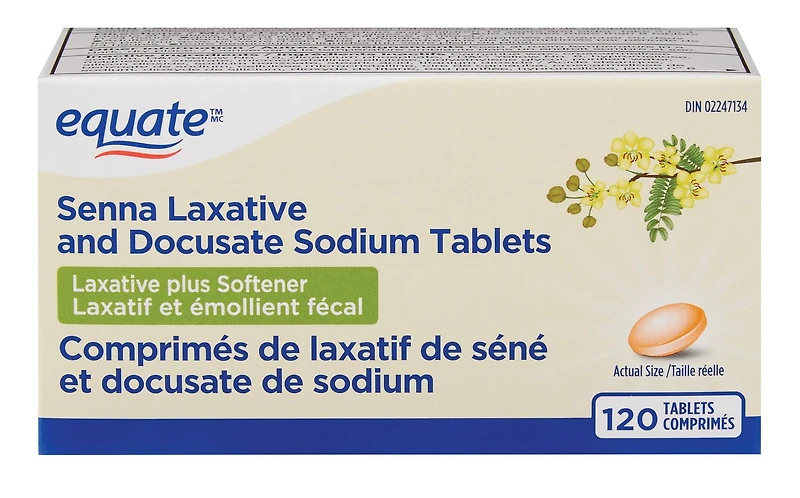 Senna Laxative and Docusate Sodium Tablets, Laxative plus Softener<br>120 tablets