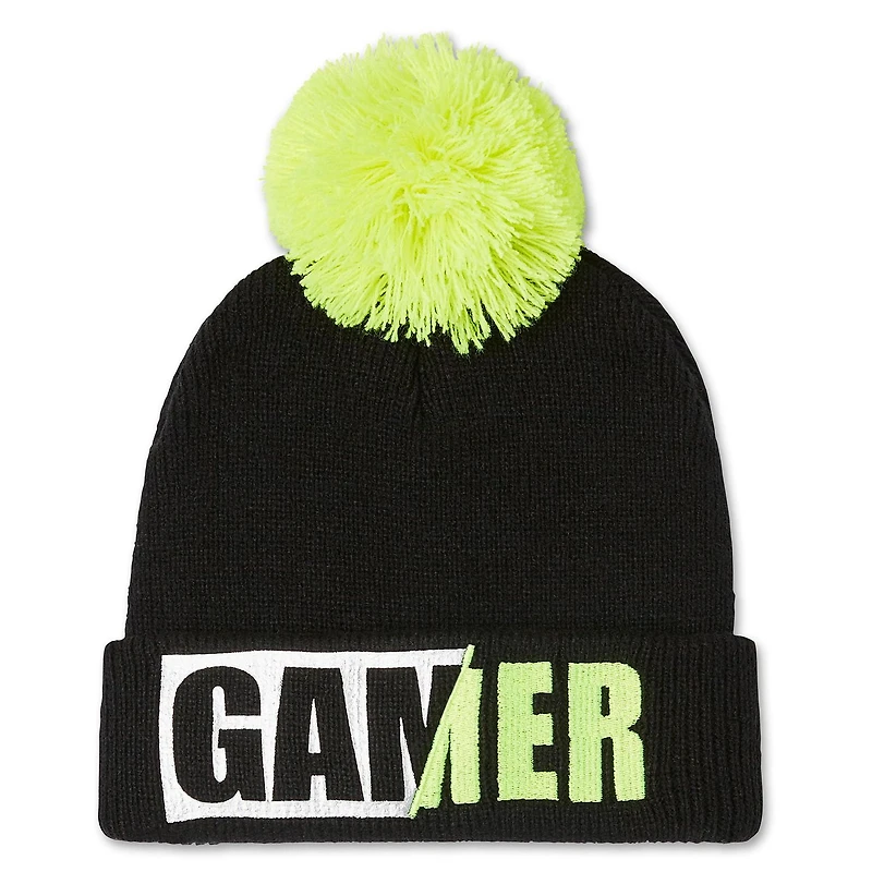 George Boys' Turn-Cuff Toque with Contrast Pompom