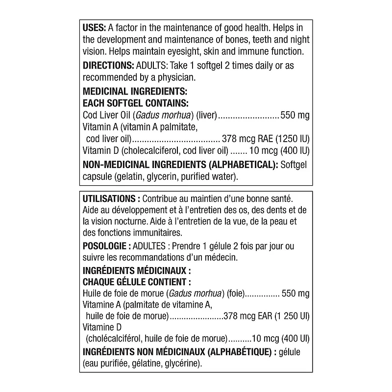 Spring Valley Cod Liver Oil 550 mg, 200 Softgels