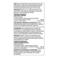 Spring Valley Calcium avec Vit D 650 mg/400 UI 360 Comprimes