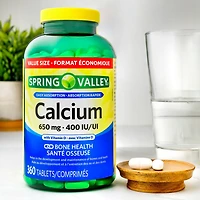 Spring Valley Calcium avec Vit D 650 mg/400 UI 360 Comprimes