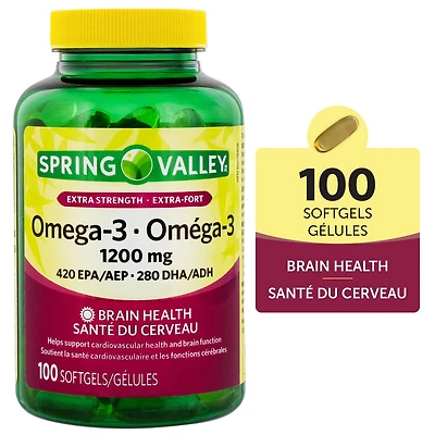 Spring Valley Omega-3 1200mg, 100 Softgels
