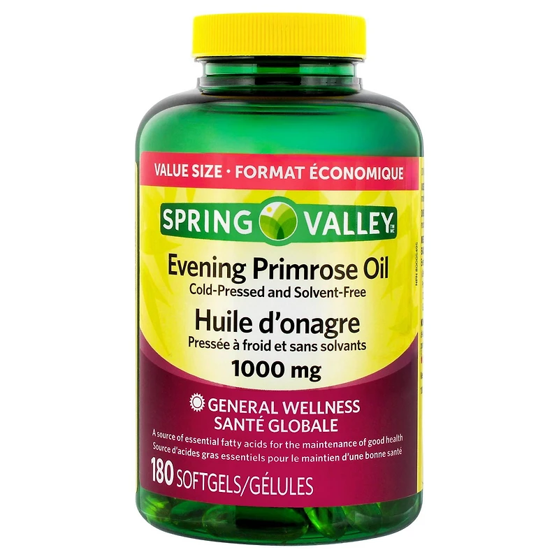 Spring Valley Evening Primrose Oil 1000mg, 180 Softgels