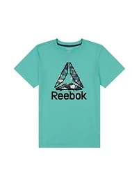 Reebok Boys Frayed Short Sleeve Graphic Tee