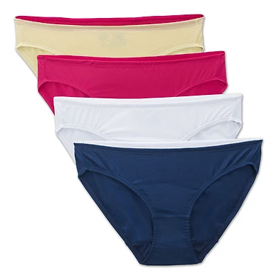 Paq. de 4 culottes bikini respirantes Fruit of the Loom pour dames