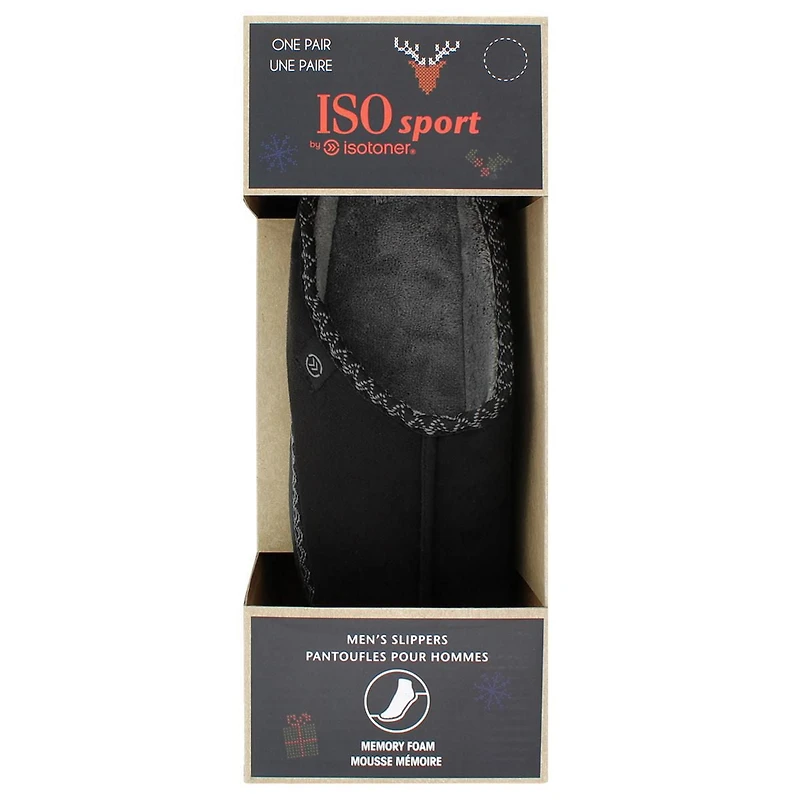 ISOsport by isotoner® Men's Brian Microsuede Hoodback Slippers
