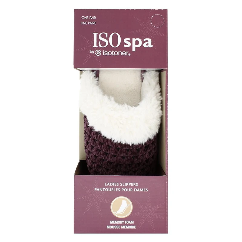 Pantoufles à enfiler Harper en tricot chenille pour femmes ISOspa par isotoner®