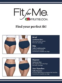 Fruit of the Loom Women's Fit for Me Cotton Brief, 5-Pack, Sizes: 9-13