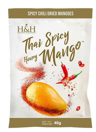 40g Mangue Épicée – H&H Santé & Bonheur Mangue Séchée Premium au Chili