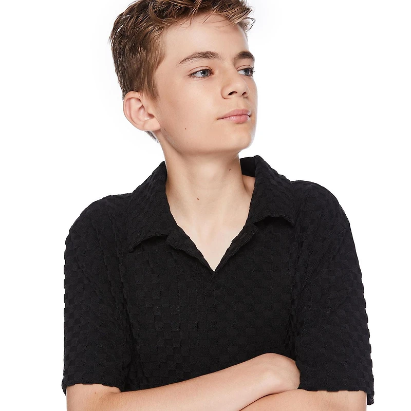 Jackson Boys' Short Sleeve Split V-Neck Polo Shirt, Sizes M-XXL