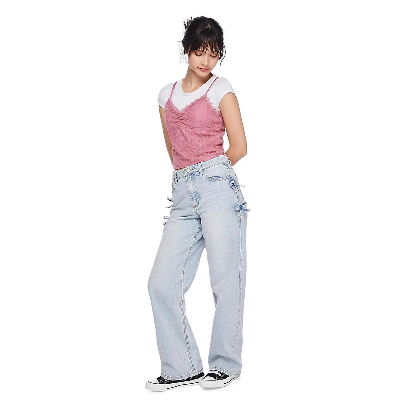 Jean évasé en denim avec boucles latérales My Sister’s Closet pour filles Tailles 7-18