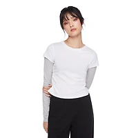 Haut trompe-l’œil à manches longues avec encolure ras du cou My Sister’s Closet pour filles Tailles P-TTG