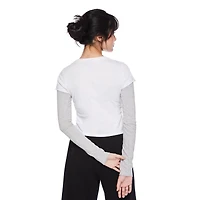 My Sister's Closet Girls' Long Sleeve Crewneck Fooler Tee, Sizes S-XXL