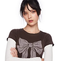 My Sister's Closet Girls' Long Sleeve Crewneck Fooler Tee, Sizes S-XXL
