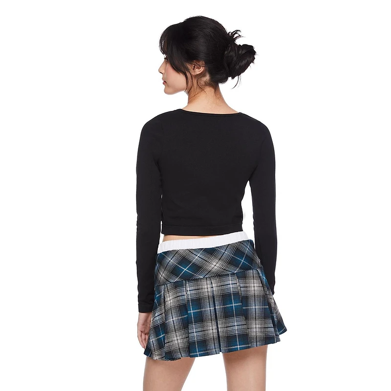 My Sister's Closet Girls' Long Sleeve Square Neck Seamless Top, Sizes S-XXL