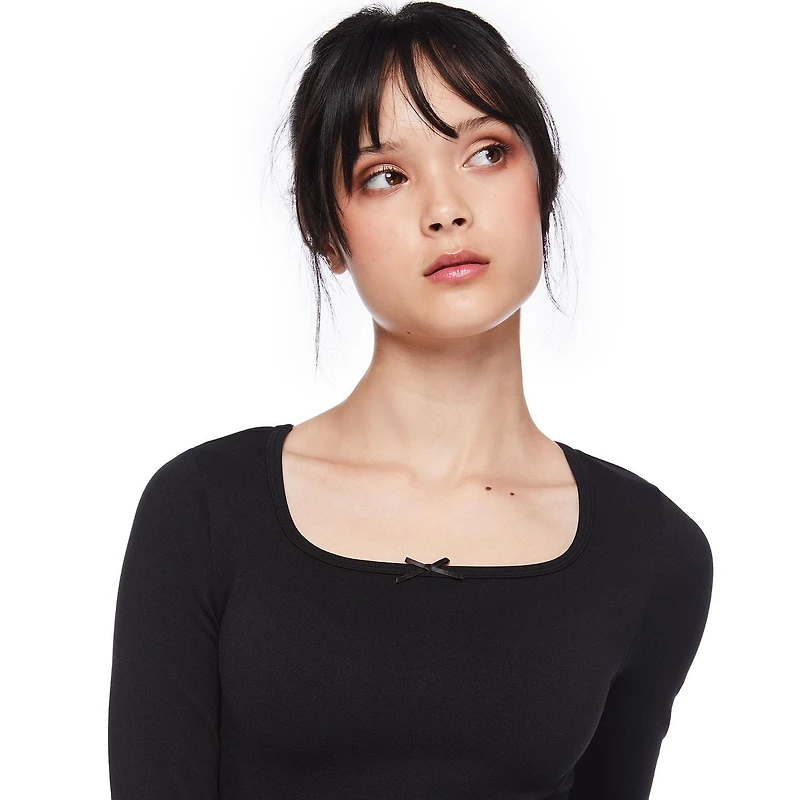 My Sister's Closet Girls' Long Sleeve Square Neck Seamless Top, Sizes S-XXL