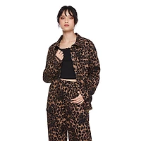My Sister's Closet Girls' All-Over Leopard Printed Oversized Shacket