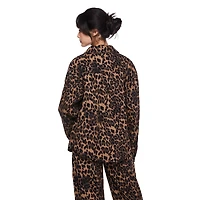 Veste-chemise surdimensionnée avec imprimée de léopard sur l’ensemble My Sister’s Closet pour filles