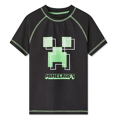 Minecraft Boys' Short Sleeve Rash Guard