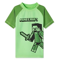 Minecraft Boys' Short Sleeve Rash Guard