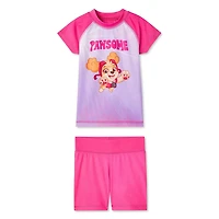 Maillot de bain 2 pièces avec haut anti-UV Pat’Patrouille pour petites filles